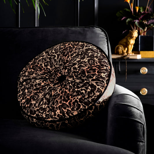 Roxy Round Pleat Round Cushion in Gold 40cm - Round Cushion - Laurence Llewelyn-Bowen