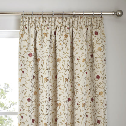 Renata Pair Of Curtain Tiebacks by Curtina in Natural & Red  26" x 4" - Pair Of Curtain Tiebacks - Curtina