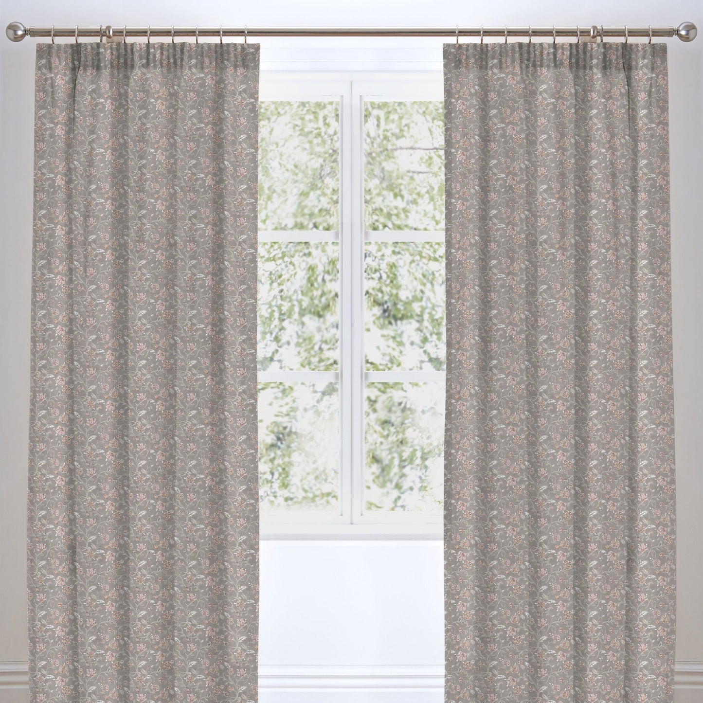 Roselle Pair of Pencil Pleat Curtains by Appletree Promo in Grey - Pair of Pencil Pleat Curtains - Appletree Promo