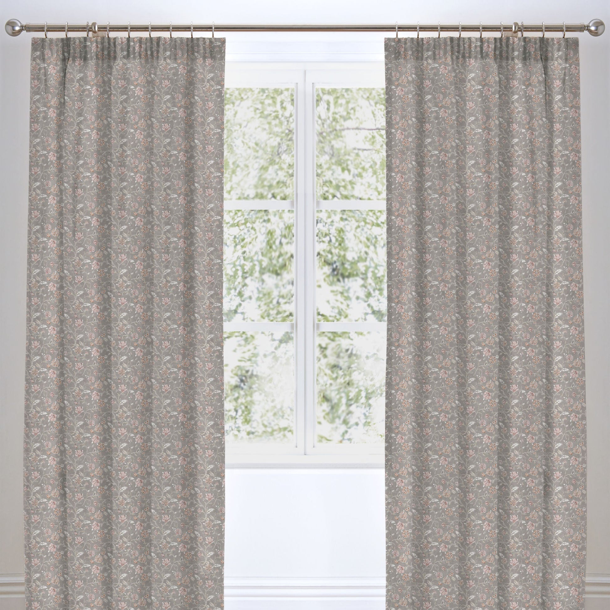 Roselle Pair of Pencil Pleat Curtains by Appletree Promo in Grey - Pair of Pencil Pleat Curtains - Appletree Promo