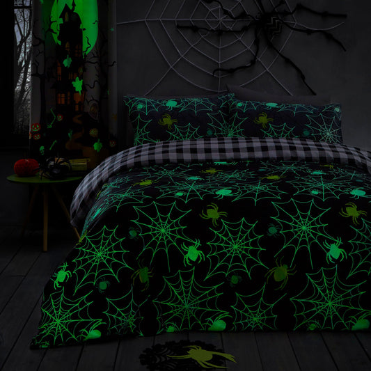 Spiders Duvet Cover Set by Bedlam in Grey - Duvet Cover Set - Bedlam