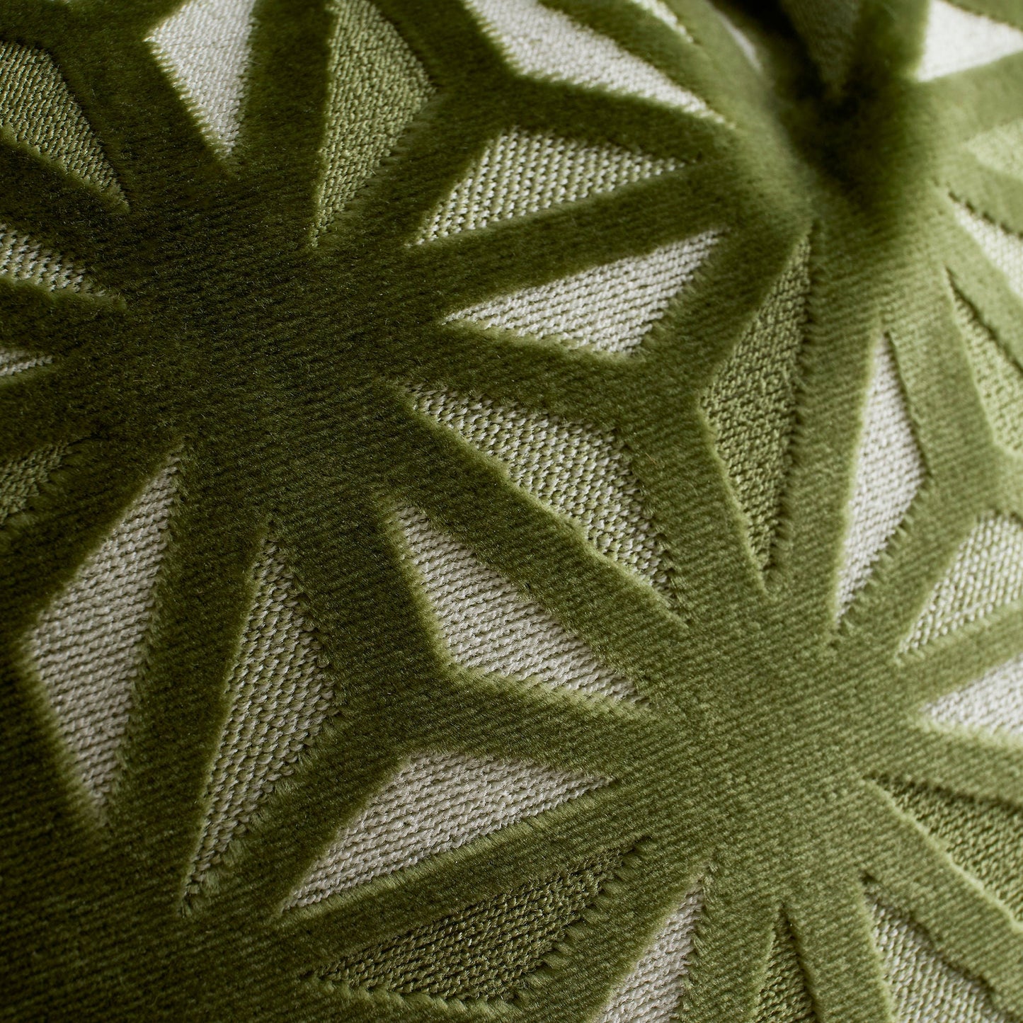 Star Geo Cushion in Green 43 x 43cm