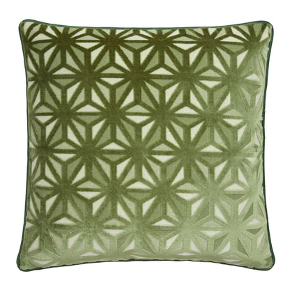 Star Geo Cushion in Green 43 x 43cm