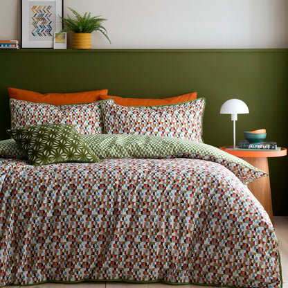 Star Geo Cushion in Green 43 x 43cm