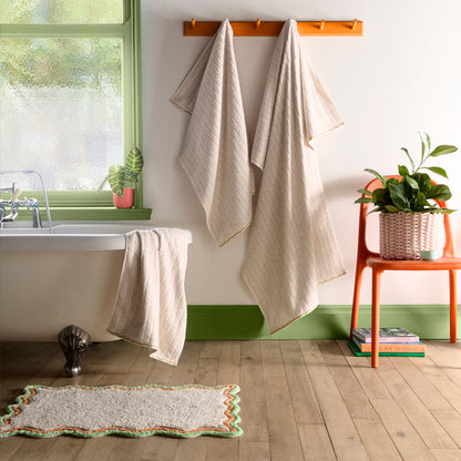 Speckle Rib Towels in Natural