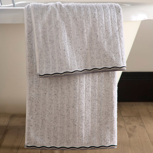 Speckle Rib Towels in White