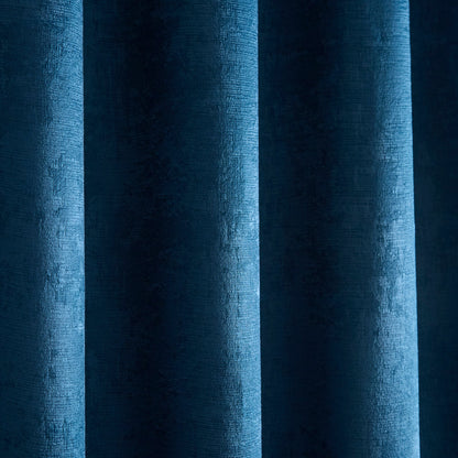 Strata Eyelet Single Panel Door Curtain by Fusion in Teal - Eyelet Single Panel Door Curtain - Fusion