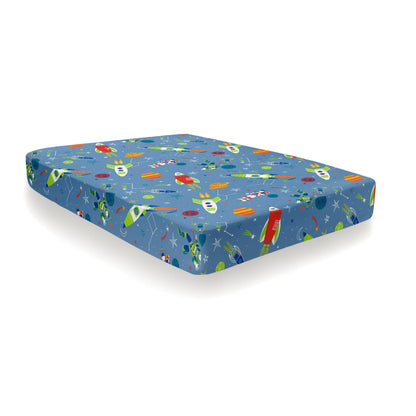 Supersonic 25cm Fitted Bed Sheet by Bedlam in Blue - 25cm Fitted Bed Sheet - Bedlam