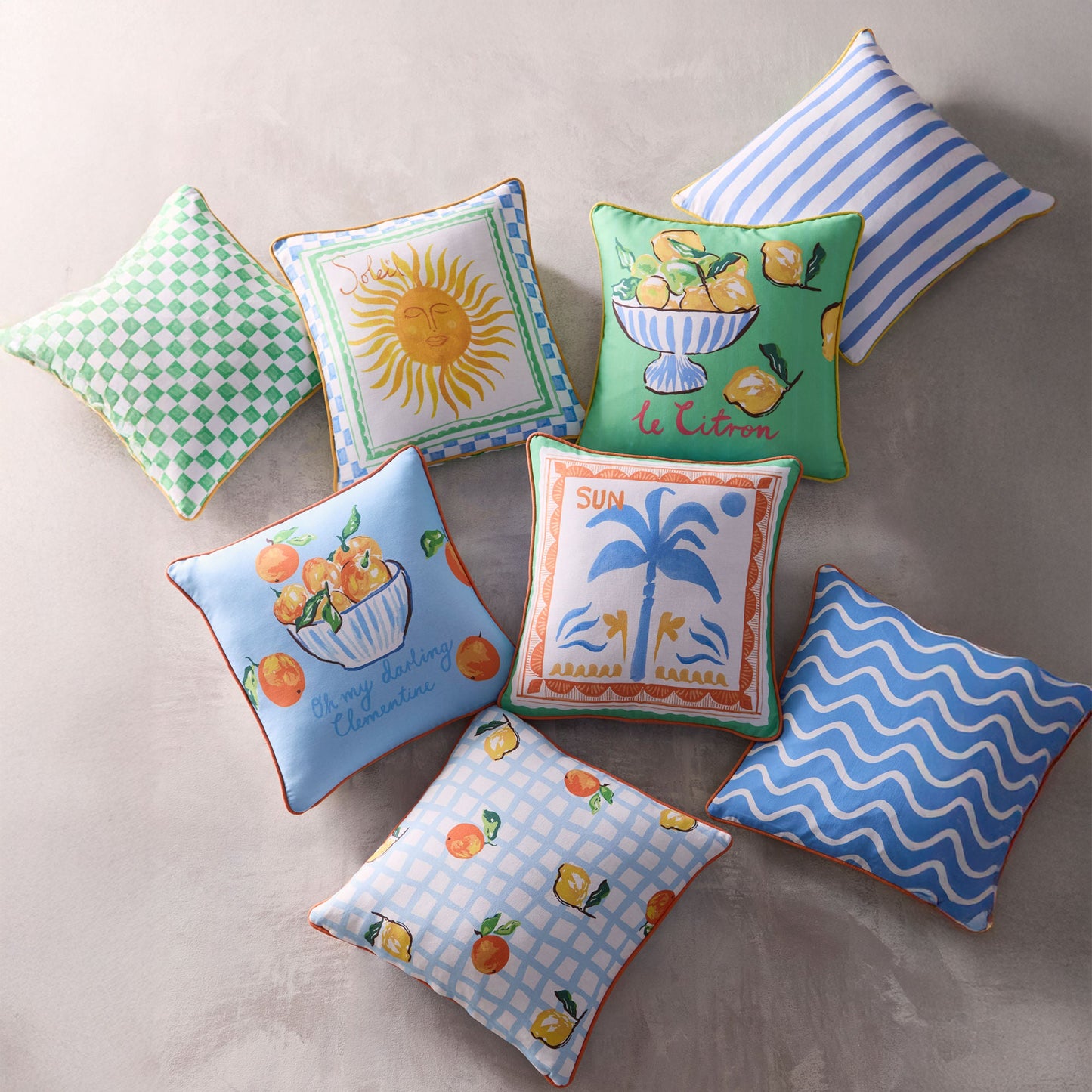 Lemon Fruit Bowl Outdoor Cushion in Multi 43 x 43cm