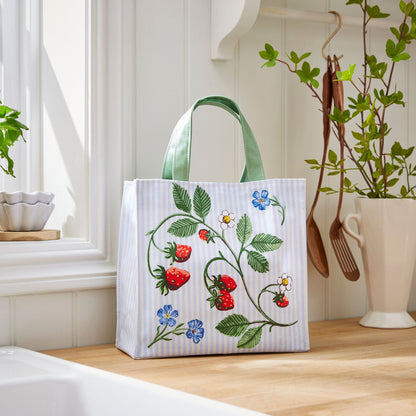 Strawberry Patch PVC Bag Small in Green