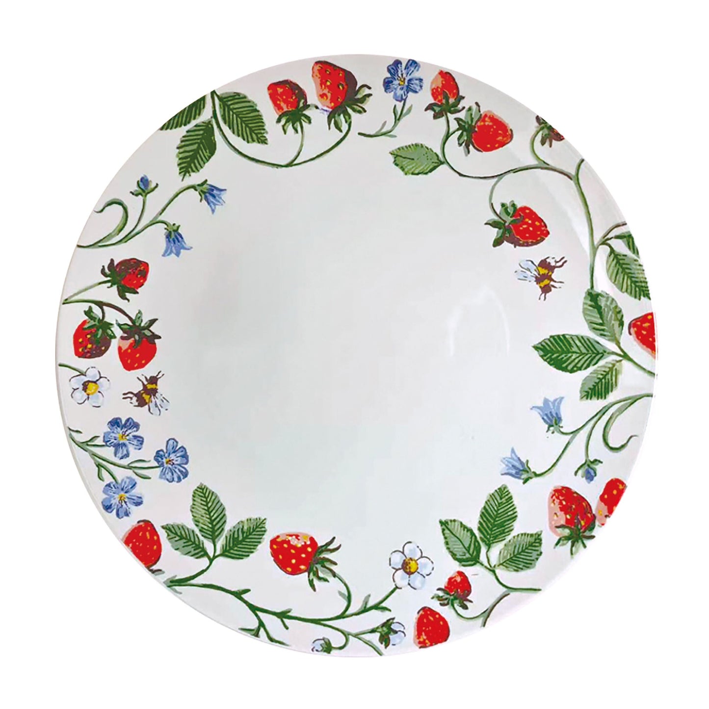 Strawberry Patch Porcelain Dinner Plate in Green