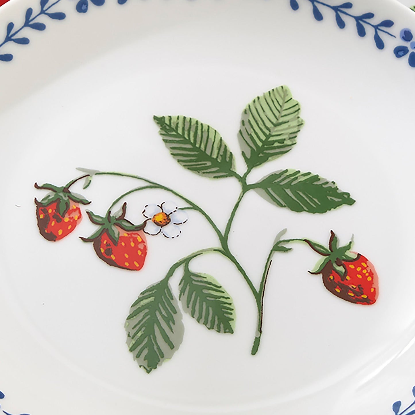 Strawberry Patch Porcelain Side Plate in Green