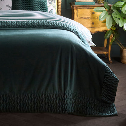 Siena Bedspread in Bottle Green 150 x 220cm - Bedspread - Laurence Llewelyn-Bowen