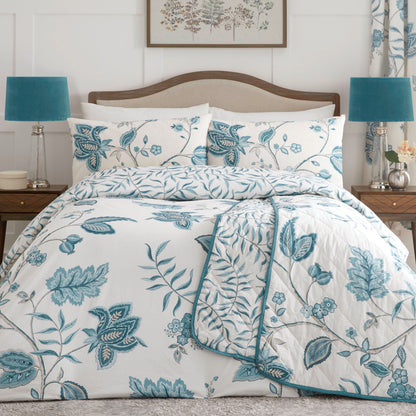 Samira Bedspread by Dreams & Drapes Design in Teal 200cm X 230cm - Bedspread - Dreams & Drapes Design