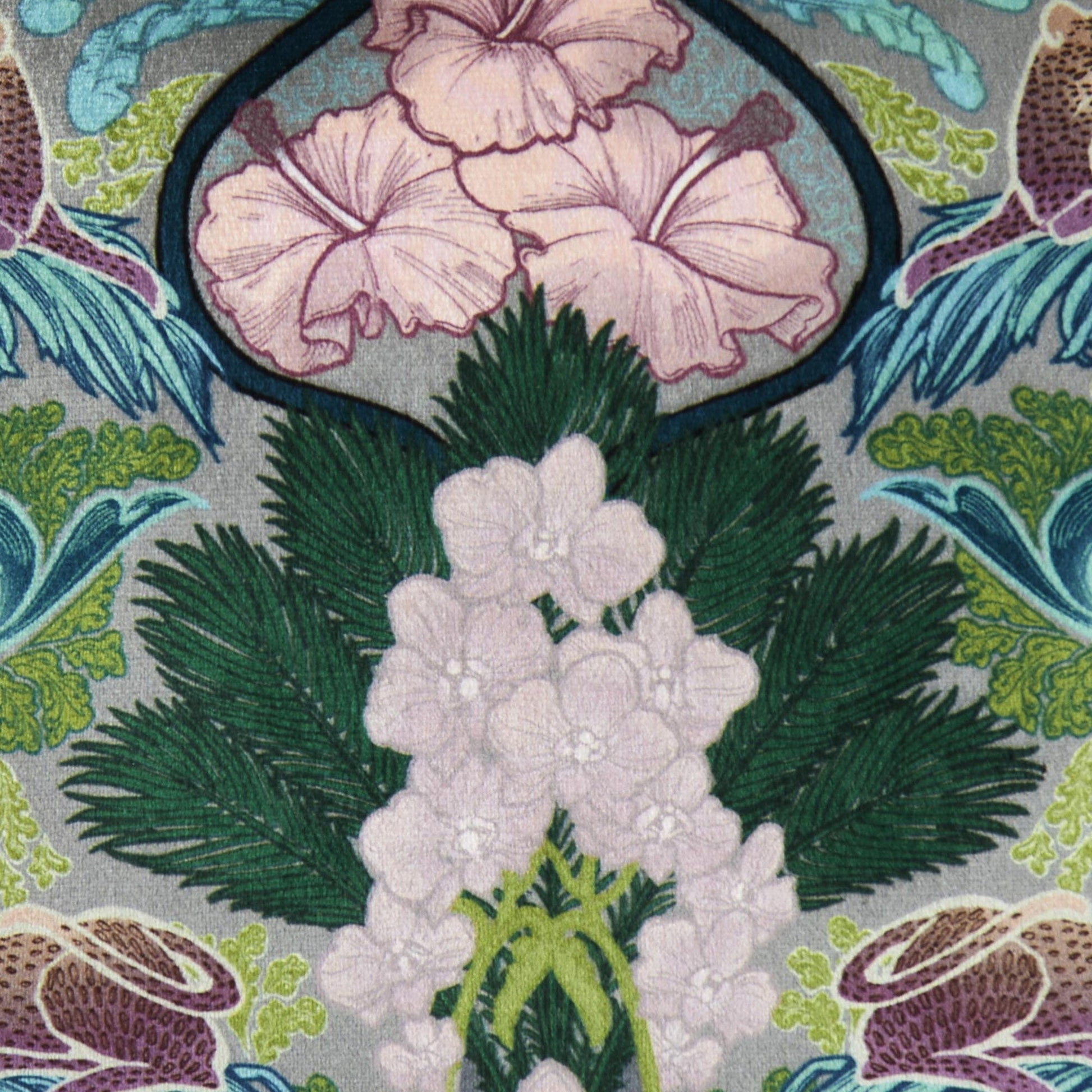Suburban Jungle Filled Cushion by Laurence Llewelyn-Bowen in Teal 43 x 43cm - Filled Cushion - Laurence Llewelyn-Bowen