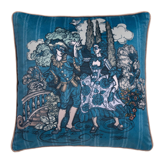 Tuscan Toile Cushion in Blue 43 x 43cm - Cushion - Laurence Llewelyn-Bowen