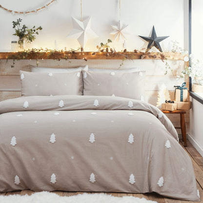Tufted Trees Duvet Cover Set in Natural - Duvet Cover Set - Appletree