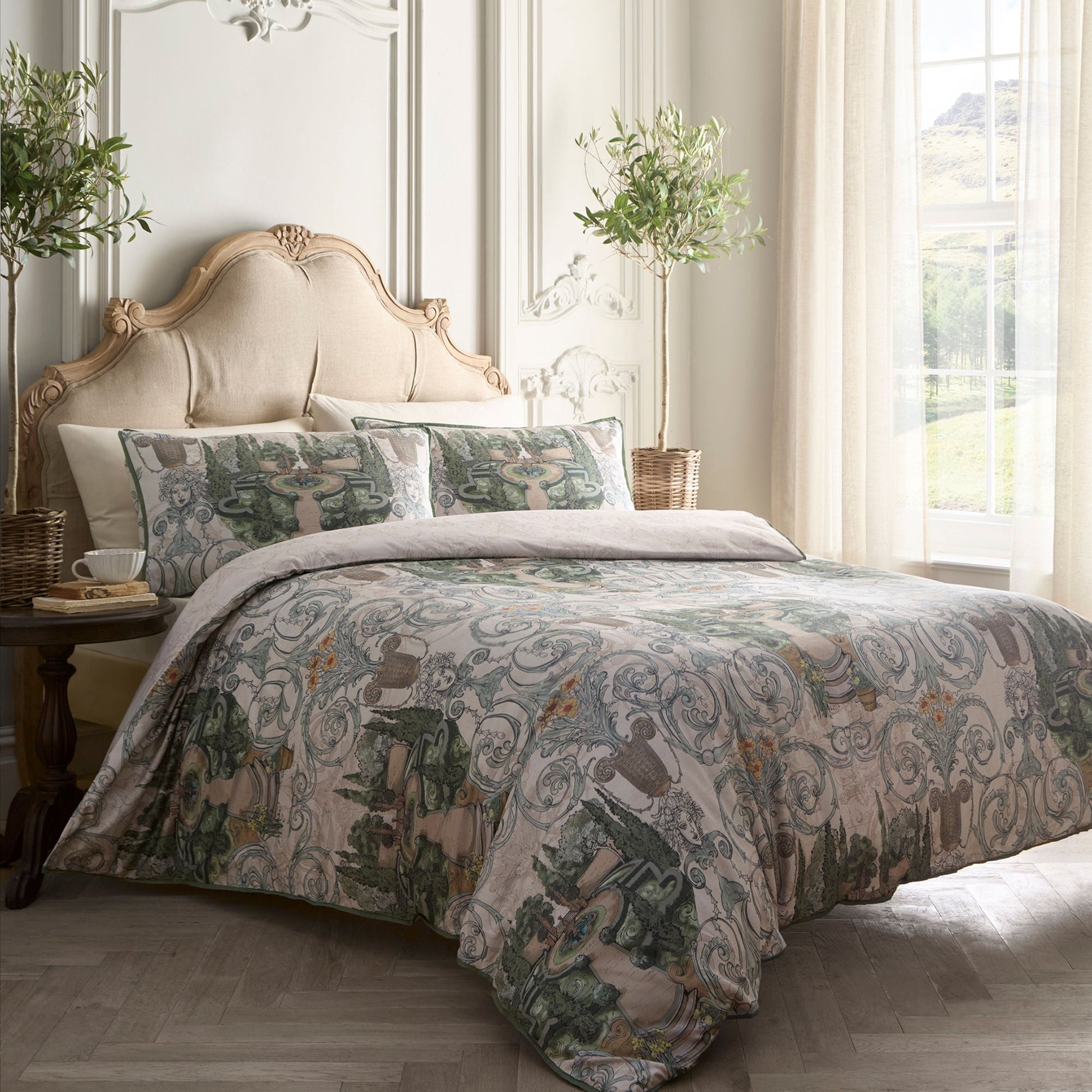 Tuscan Garden Duvet Cover Set in Green - Duvet Cover Set - Laurence Llewelyn-Bowen