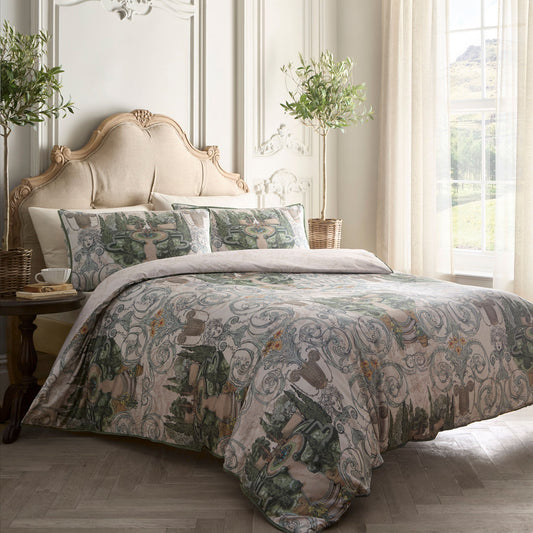 Tuscan Garden Duvet Cover Set in Green - Duvet Cover Set - Laurence Llewelyn-Bowen