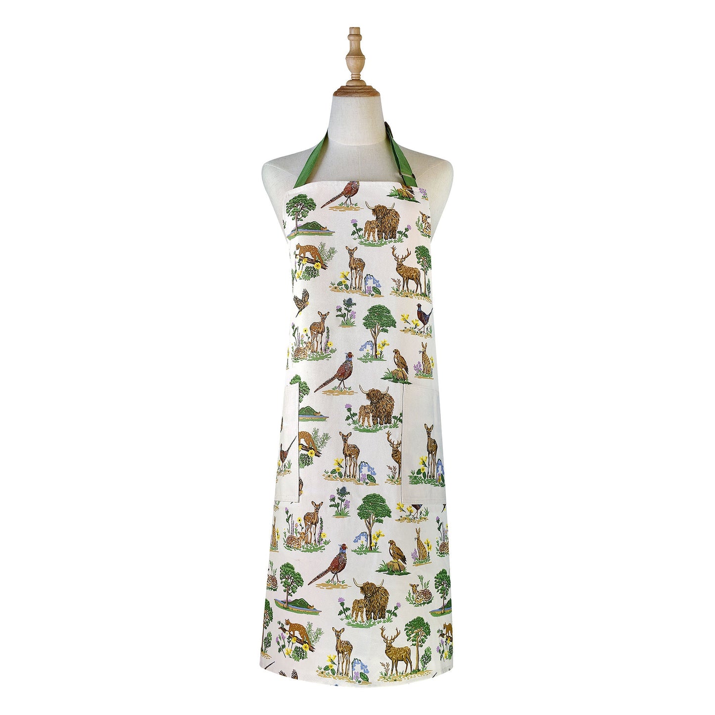 Thistlewood Cotton Apron in Green