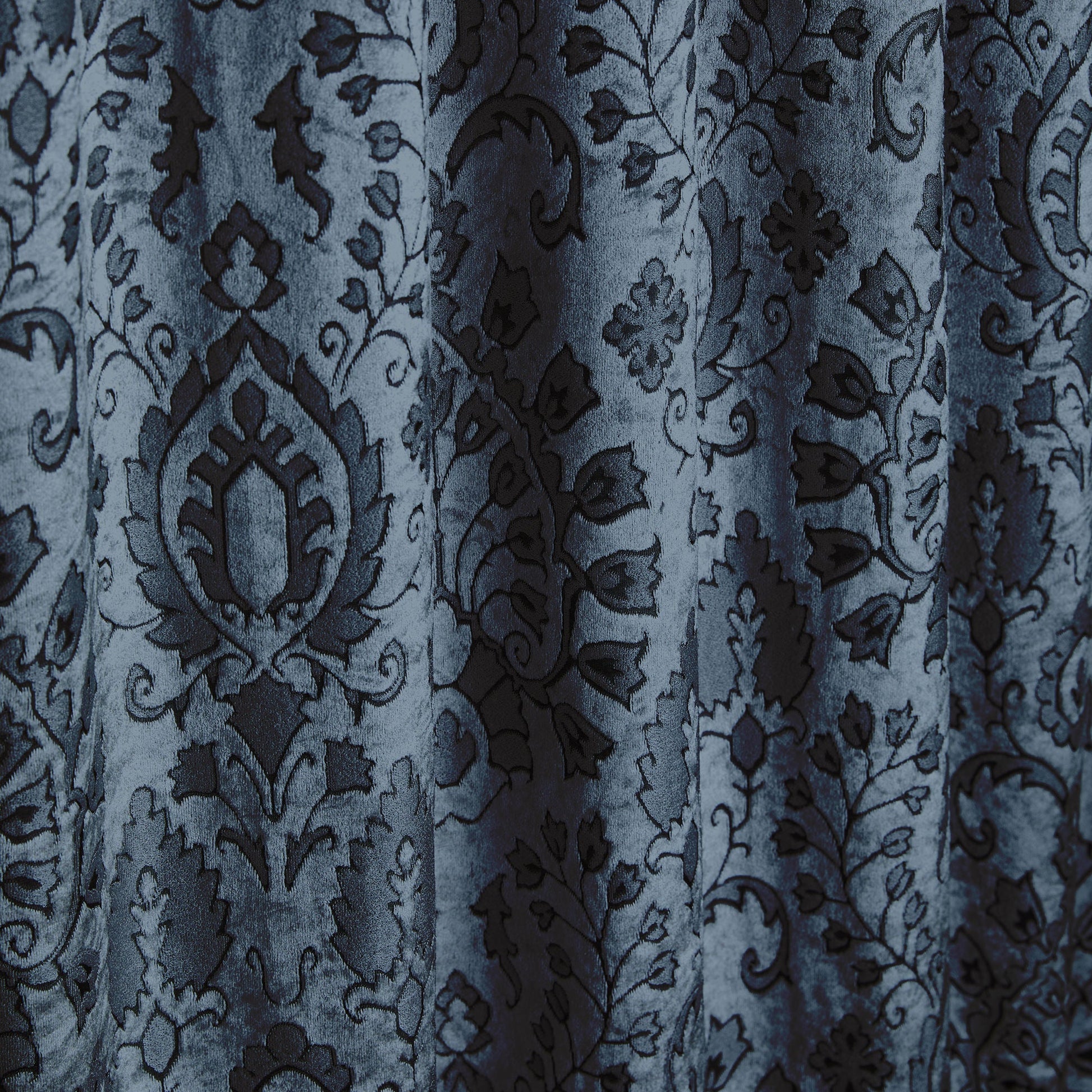 Trinity Pair of Pencil Pleat Curtains by Curtina in Blue - Pair of Pencil Pleat Curtains - Curtina