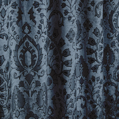 Trinity Pair of Pencil Pleat Curtains by Curtina in Blue - Pair of Pencil Pleat Curtains - Curtina