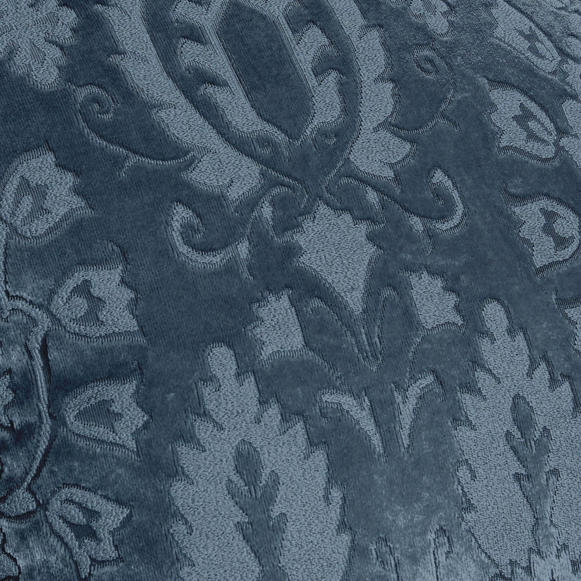 Trinity Pair of Pencil Pleat Curtains by Curtina in Blue - Pair of Pencil Pleat Curtains - Curtina