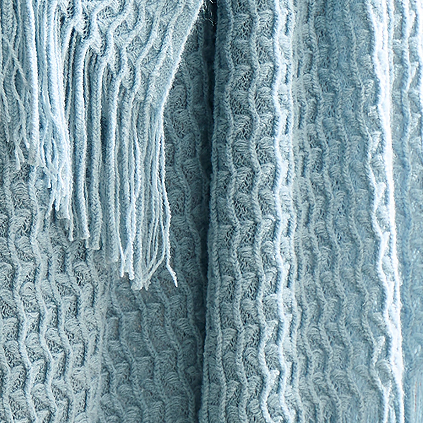 Textured Knit Throw in Blue 130 x 180cm