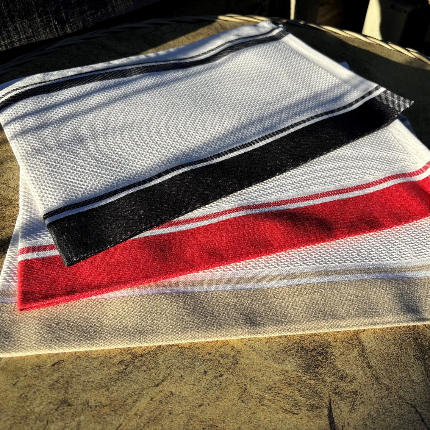 Waffle Cotton Tea Towel in Black - Tea Towel - Ulster Weavers