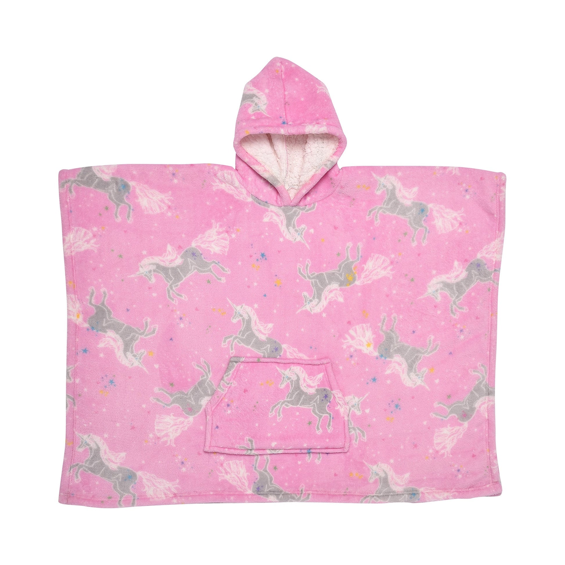 Unicorn Hooded Throw by Bedlam in Pink 75 x 92.5cm - Hooded Throw - Bedlam