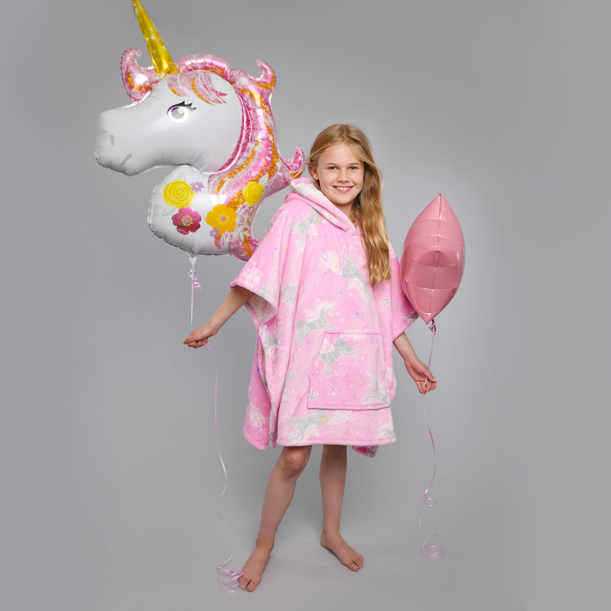 Unicorn Hooded Throw by Bedlam in Pink 75 x 92.5cm - Hooded Throw - Bedlam