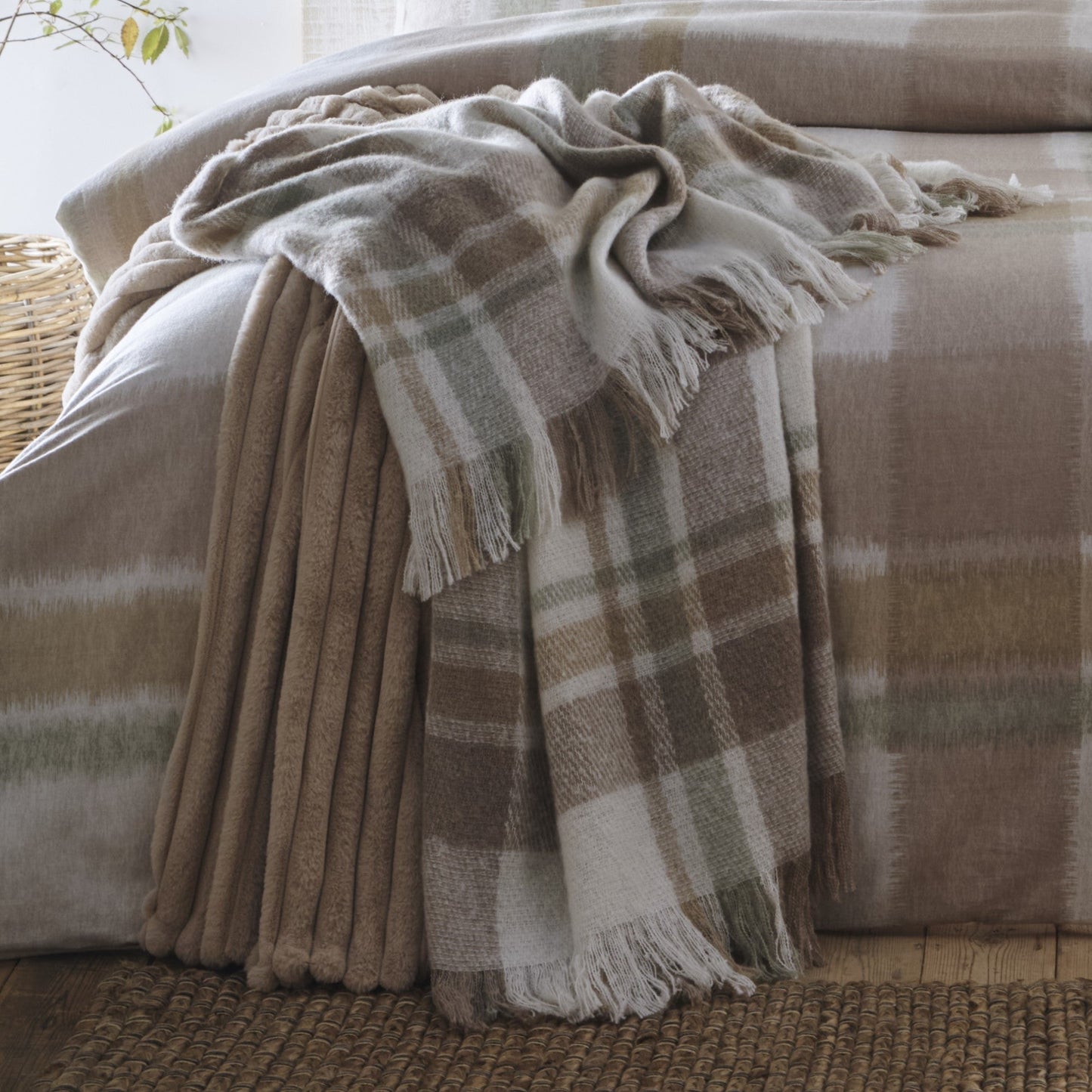 Verbier Bedspread by Appletree Hygge in Natural 130cm x 180cm - Bedspread - Appletree Hygge