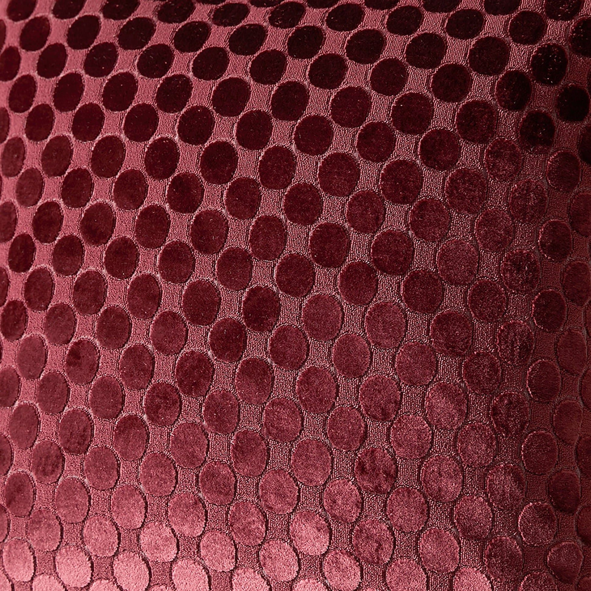 Velvet Spot Cushion in Burgundy 43 x 43cm - Cushion - Soiree