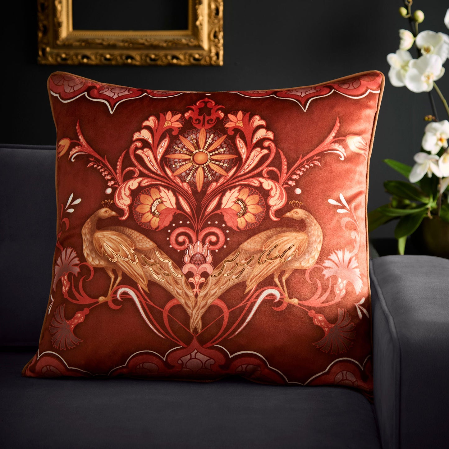 Veritas Cushion in Spice 55 x 55cm - Cushion - Laurence Llewelyn-Bowen