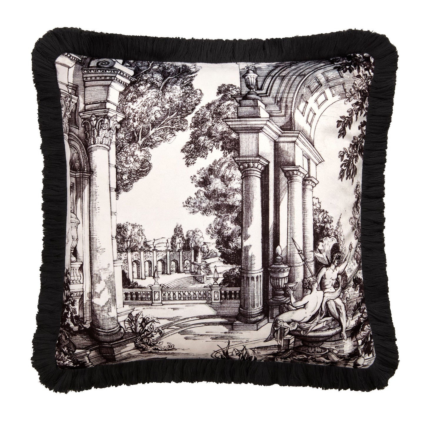 Vista Cushion in Monochrome 43 x 43cm - Cushion - Laurence Llewelyn-Bowen