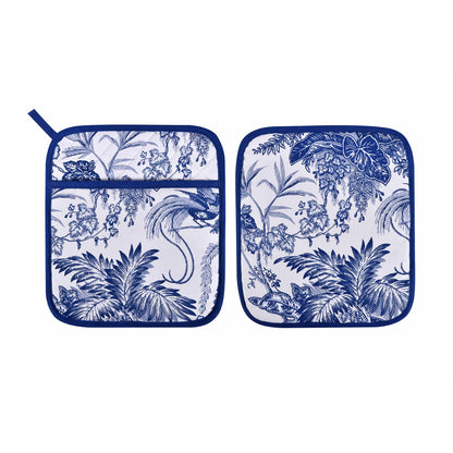 Ulster Weavers Willow Toile Pot Mitt One Size in Blue - Pot Mitt - Ulster Weavers