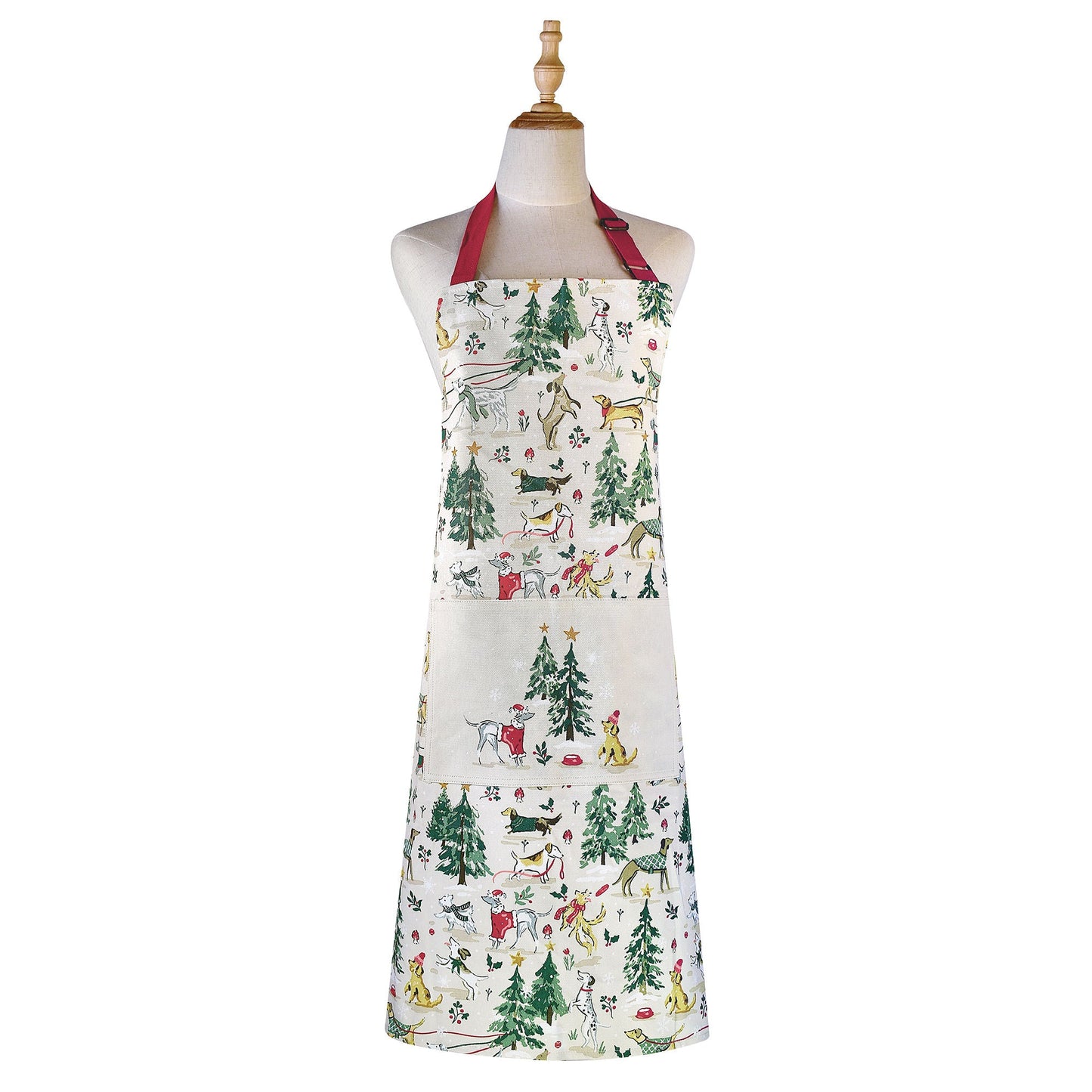 Winter Walkies Cotton Apron in Beige