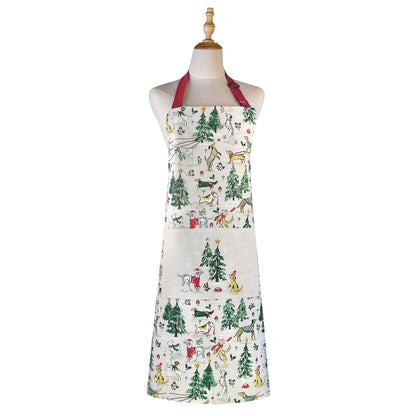 Winter Walkies Cotton Apron in Beige