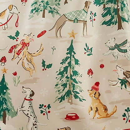 Winter Walkies Foldable Tote Bag Medium in Beige