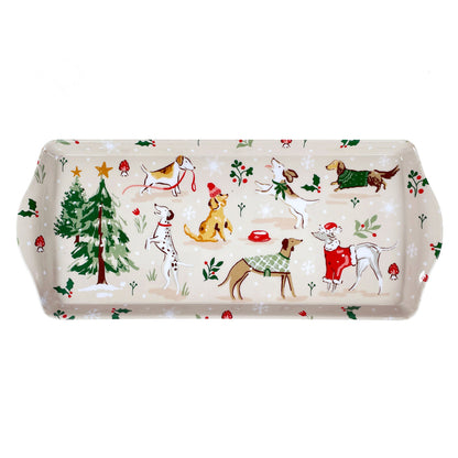 Winter Walkies Small Serving Tray in Beige