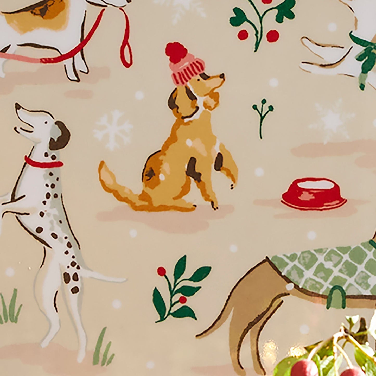 Winter Walkies Small Serving Tray in Beige