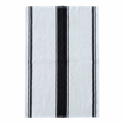 Waffle Cotton Tea Towel in Black