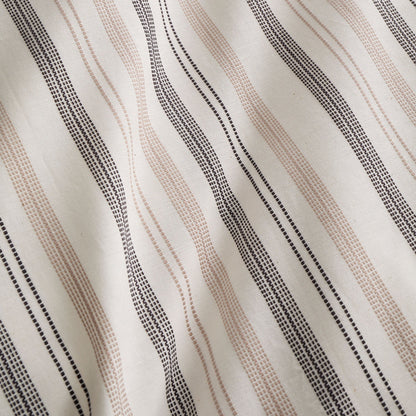 Yarn Dyed Woven Thin Stripe Duvet Cover Set in Natural