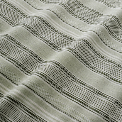 Yarn Dyed Woven Wide Stripe Duvet Cover Set in Green