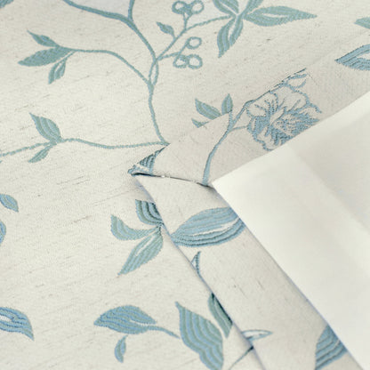 Bird Trail Pair of Pencil Pleat Curtains by Curtina in Duck Egg - Pair of Pencil Pleat Curtains - Curtina