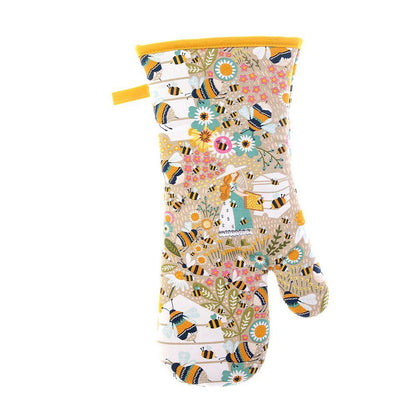 Ulster Weavers Gauntlet Single Oven Glove - Bee Keeper (100% Cotton Outer; 100% Polyester wadding; CE marked, Yellow) - Gauntlet Oven Glove - Ulster Weavers