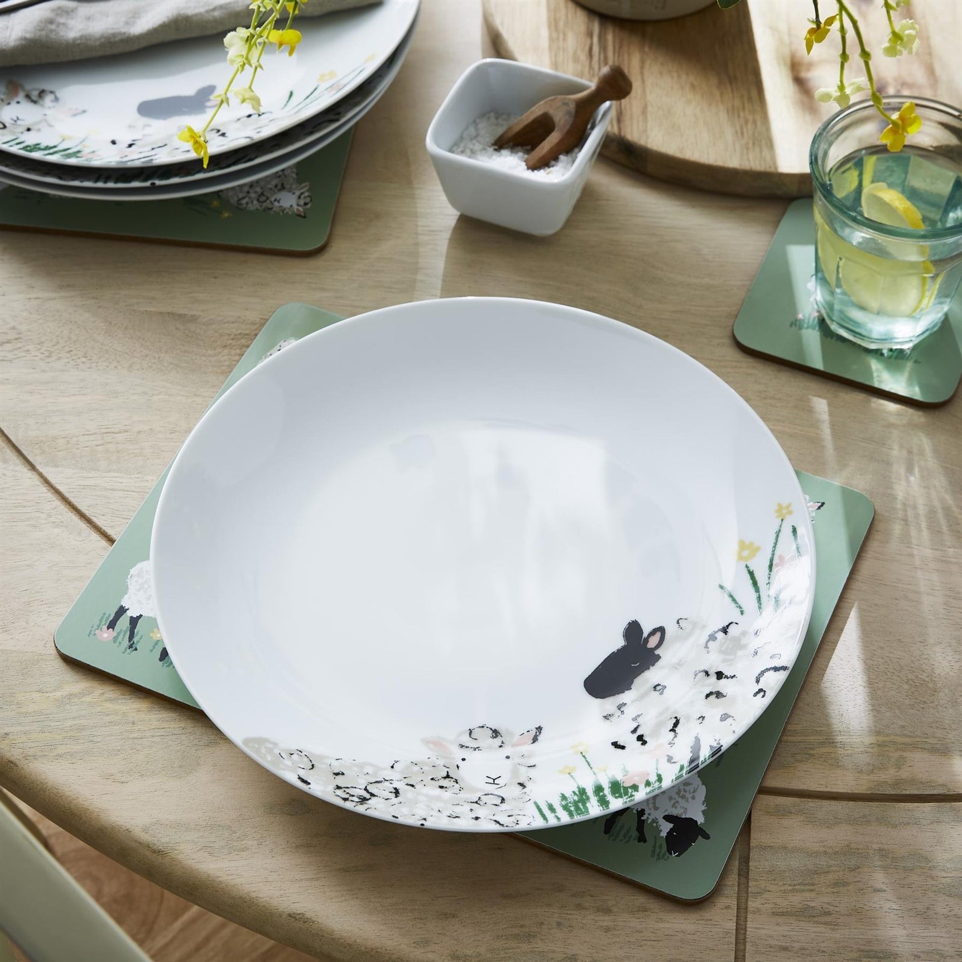 Ulster Weavers Woolly Sheep Dinner Plate - Porcelain - 4 Pack One Size in White - Plates - Ulster Weavers