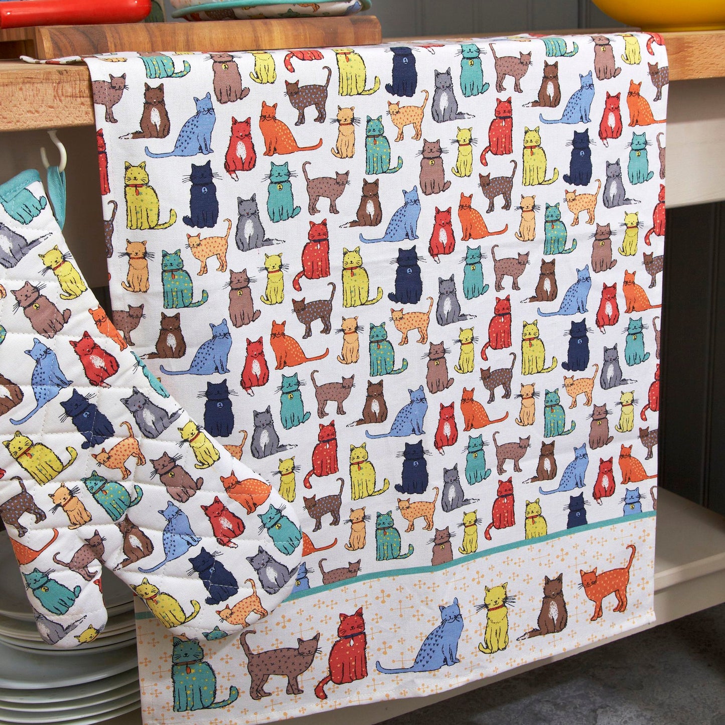 Ulster Weavers Cotton Tea Towel - Catwalk (100% Cotton, Blue) - Tea Towel - Ulster Weavers