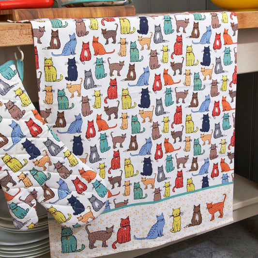 Ulster Weavers Cotton Tea Towel - Catwalk (100% Cotton, Blue) - Tea Towel - Ulster Weavers