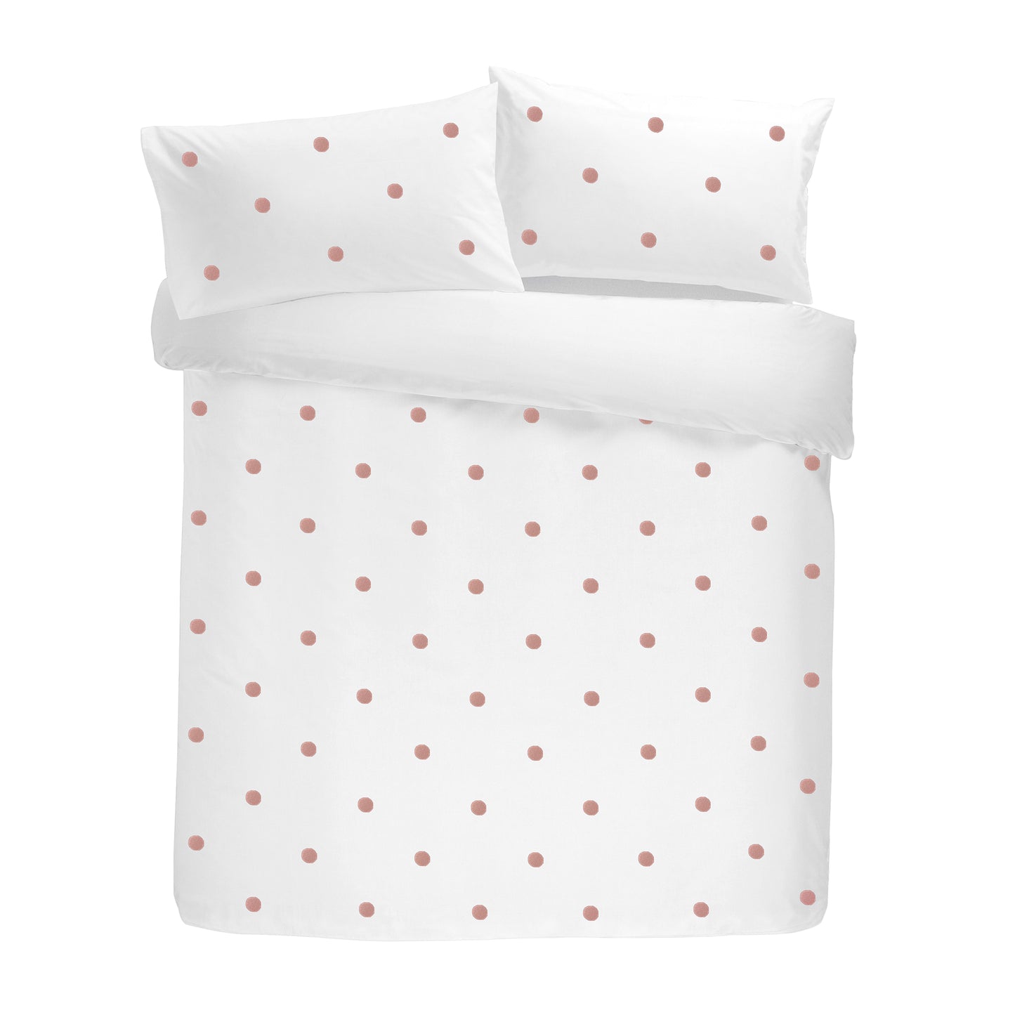 Dot Garden Duvet Cover Set in White with Pink Dots